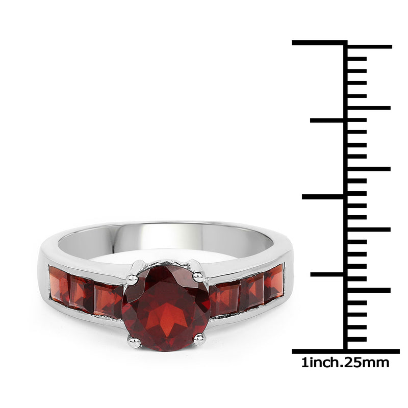 2.68 Carat Genuine Garnet .925 Sterling Silver Ring