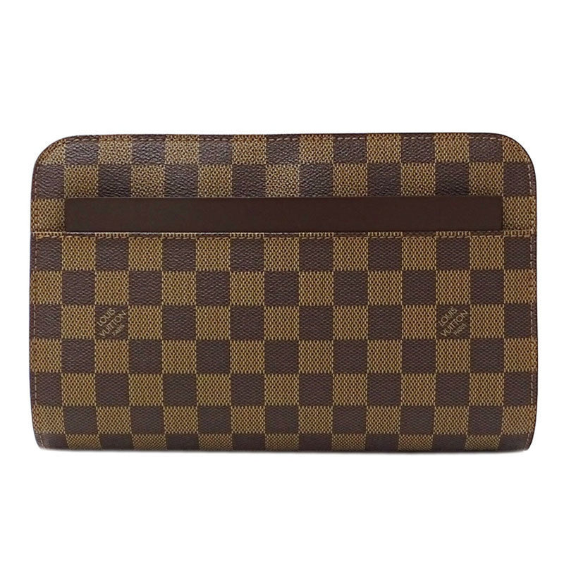 Louis Vuitton N51993 MenWomen Clutch Bag BrownDamier CanvasEbeneGalle