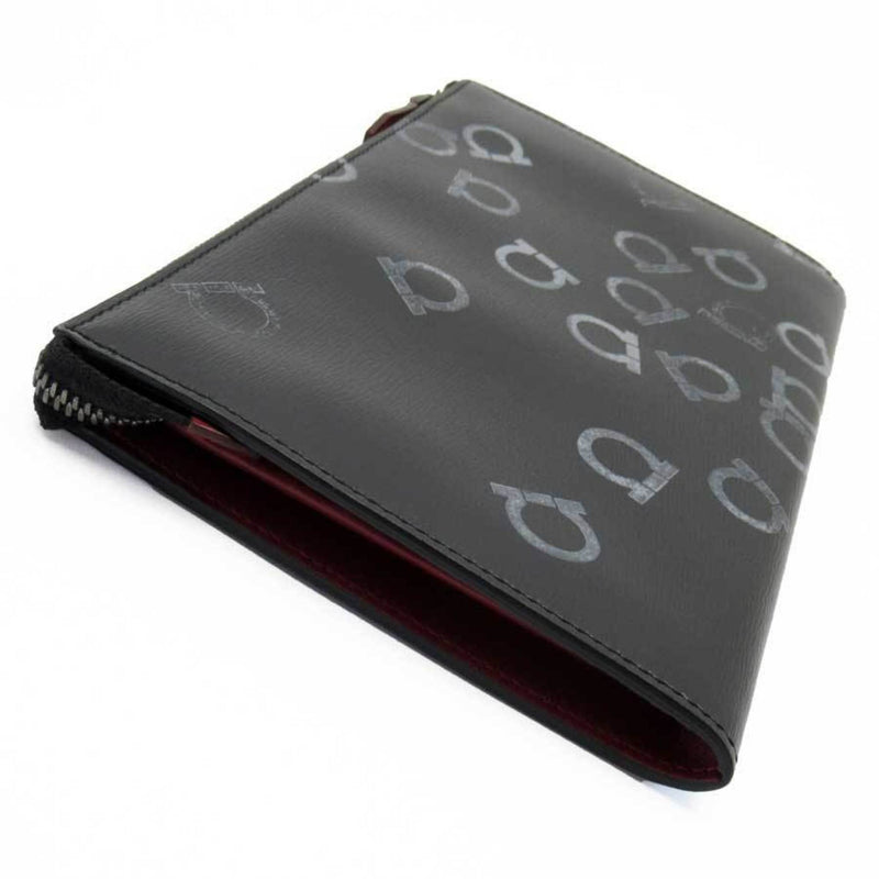 Salvatore Ferragamo Clutch Bag Gancini Black Red Leather