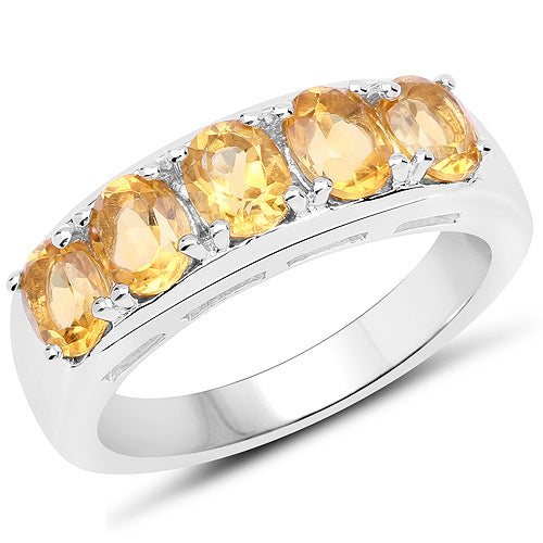 1.65 Carat Genuine Citrine .925 Sterling Silver Ring