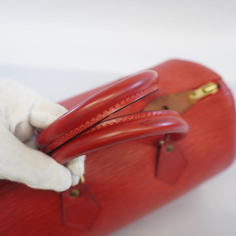 Auth Louis Vuitton Handbag Epi Speedy 25 M43017 Castilean Red
