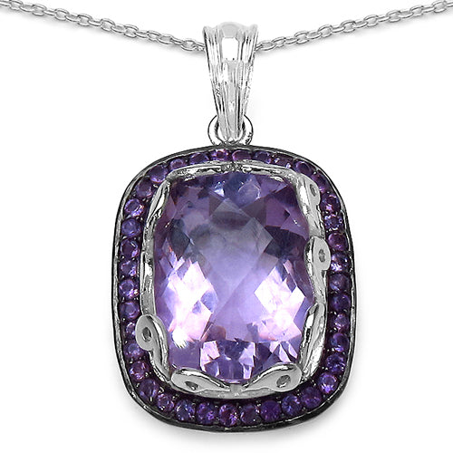 8.30 Carat Genuine Amethyst Sterling Silver Pendant