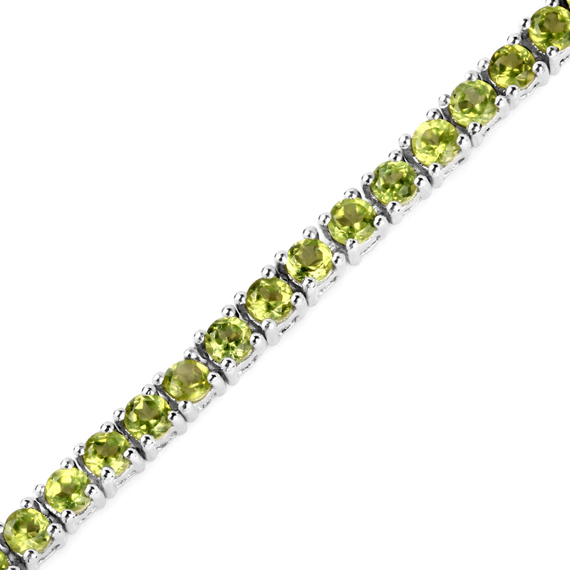 3.30 Carat Genuine Peridot .925 Sterling Silver Bracelet