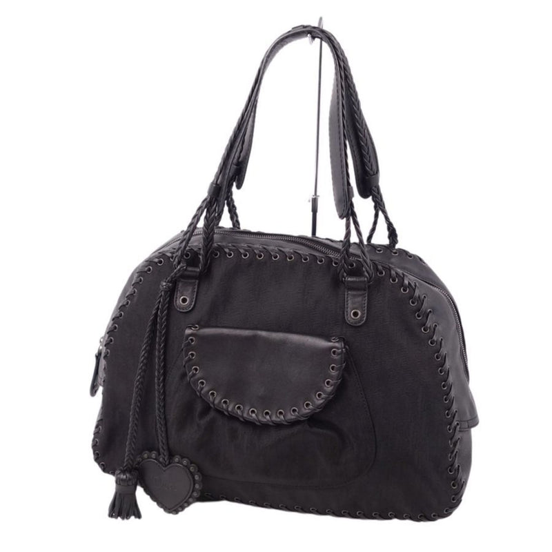 Christian Dior Bag Handbag Trotter Calf Leather Womens Black
