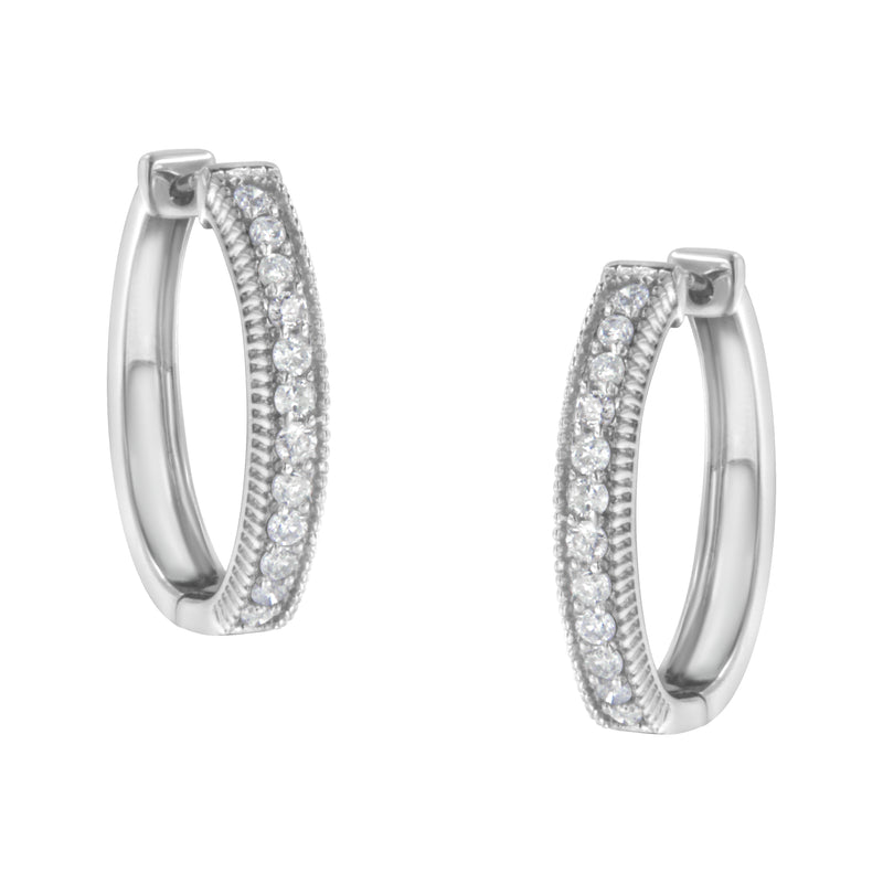 10KT White Gold Diamond Hoop Earring (1.00 cttw, H-I Color, I1-I2 Clarity)