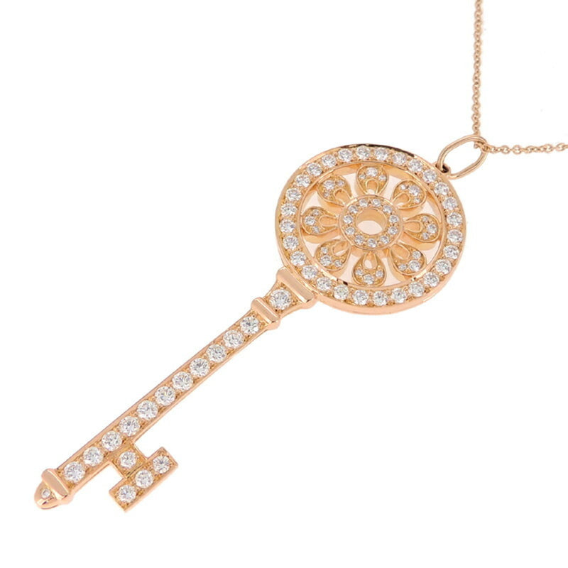 Tiffany 750PG Petalky Diamond Women's Necklace 750 Pink Gold