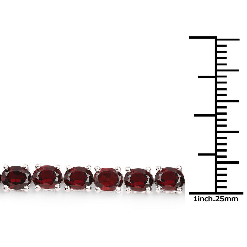 18.00 Carat Genuine Garnet .925 Sterling Silver Bracelet