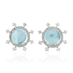 Natural Topaz Stud Earrings 925 Sterling Silver Jewelry