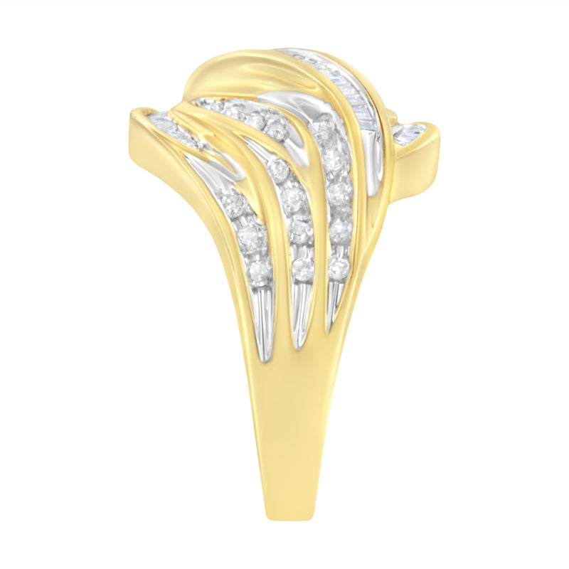 10K Yellow Gold 1/2 Carat TDW Diamond Bypass Ring (H-II1-I2)