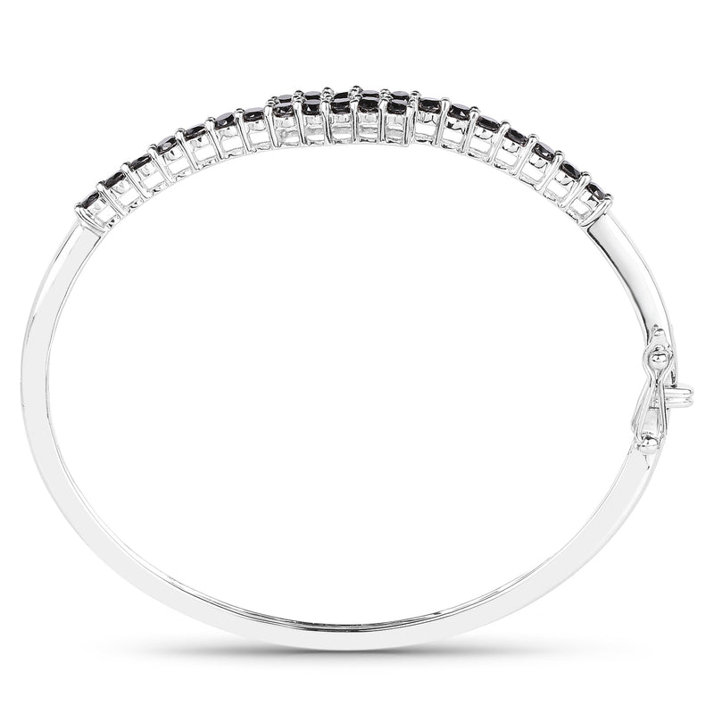 2.52 Carat Genuine Black Diamond .925 Sterling Silver Bangle