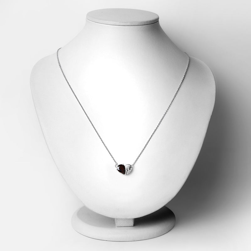 1.90 Carat Genuine Garnet .925 Sterling Silver Pendant