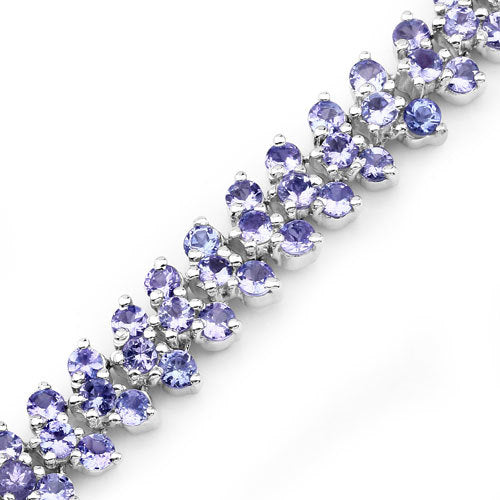 10.08 Carat Genuine Tanzanite .925 Sterling Silver Bracelet