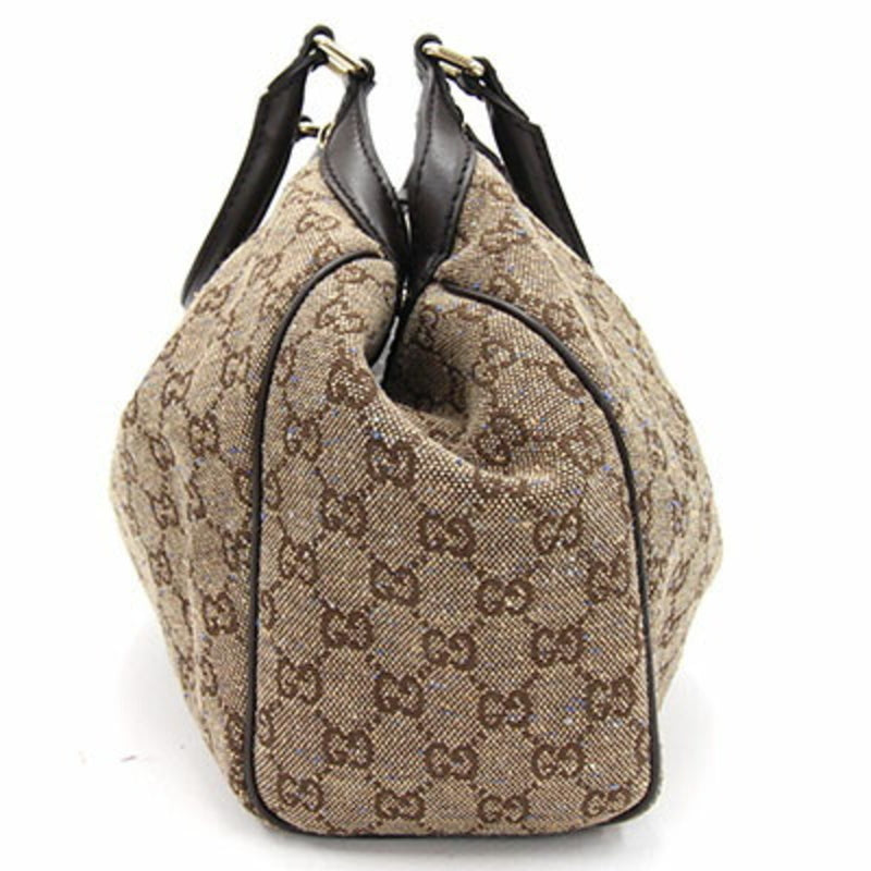 Gucci Handbag GG Canvas Sookie 211944 Brown Dark Leather Womens Tote Bag
