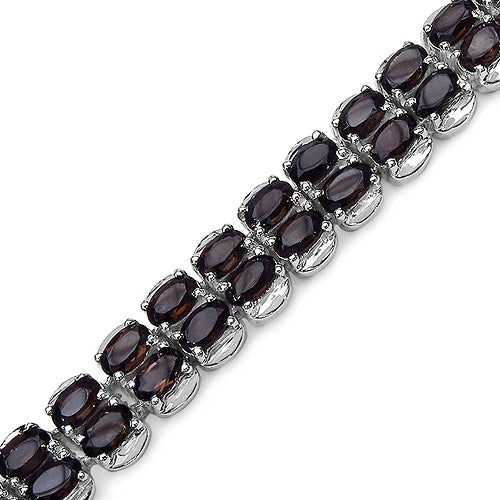 16.56 Carat Genuine Smoky Quartz .925 Sterling Silver Bracelet