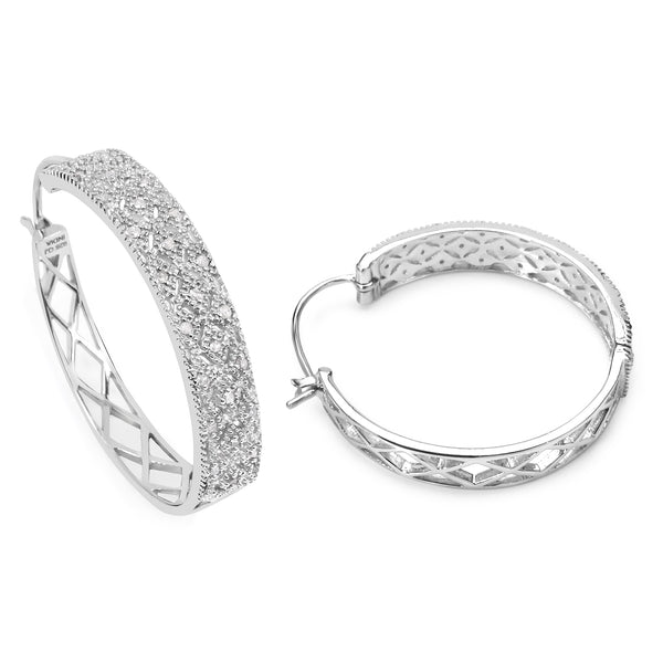 0.31 Carat Genuine White Diamond .925 Sterling Silver Earrings