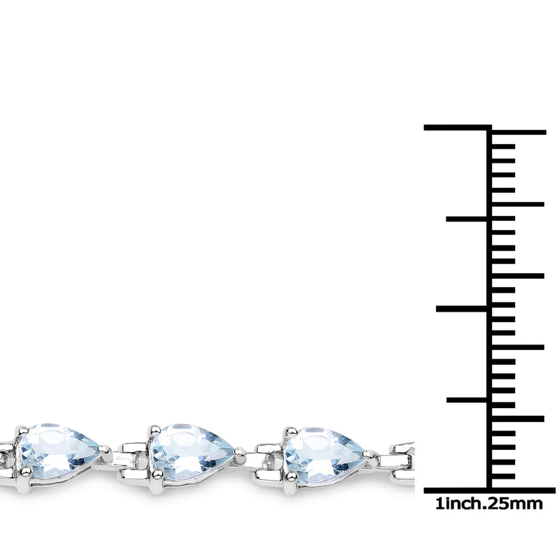 7.00 Carat Genuine Aquamarine .925 Sterling Silver Bracelet