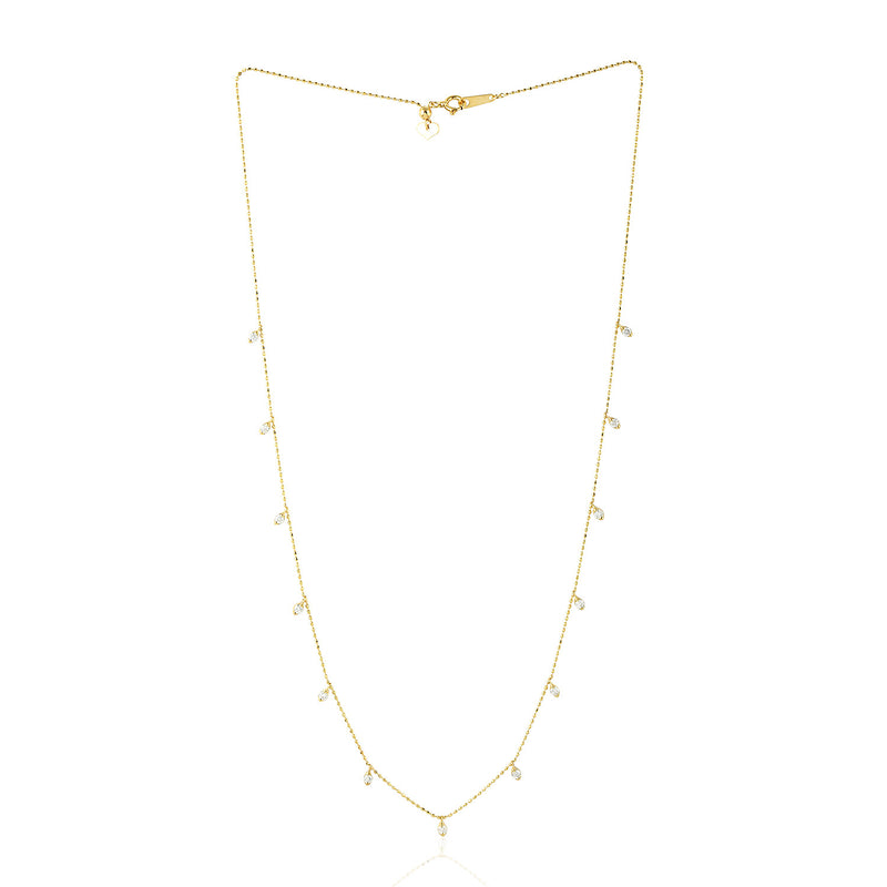 0.47ct Natural Diamond Choker Necklace 18k Yellow Gold Jewelry