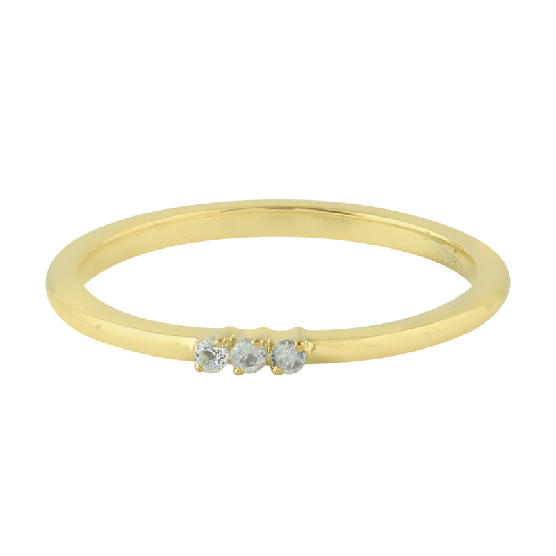 0.06ct White Topaz Band Ring 925 Sterling Silver Jewelry