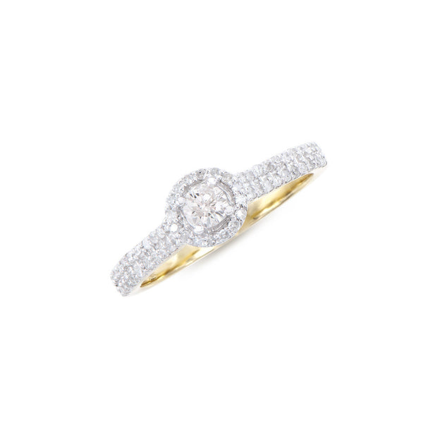 0.53 CTS TW CERTIFIED DIAMONDS 14K YELLOW GOLD DESIGNER RING SIZE 7.5