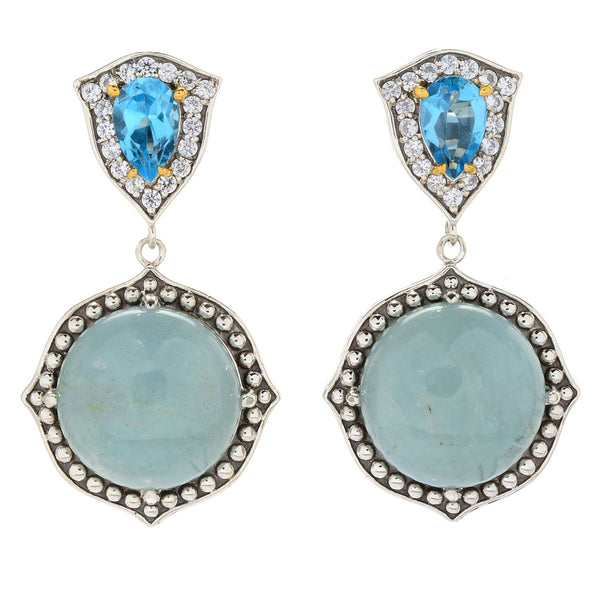 Brand New Milky Aquamarine Earring