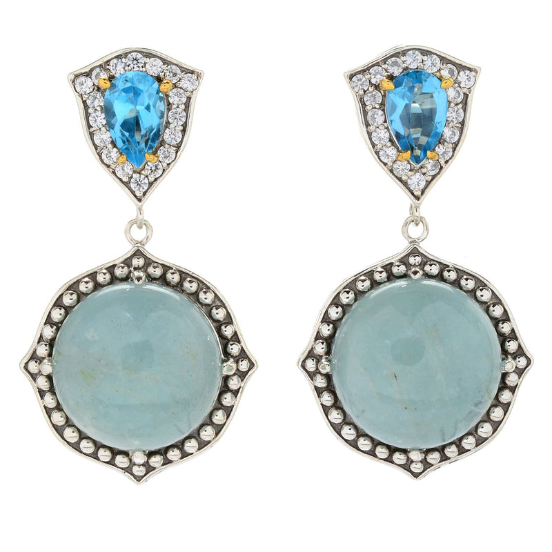 Brand New Milky Aquamarine Earring