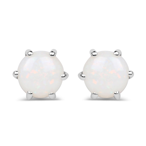 0.74 Carat Genuine Opal .925 Sterling Silver Earrings