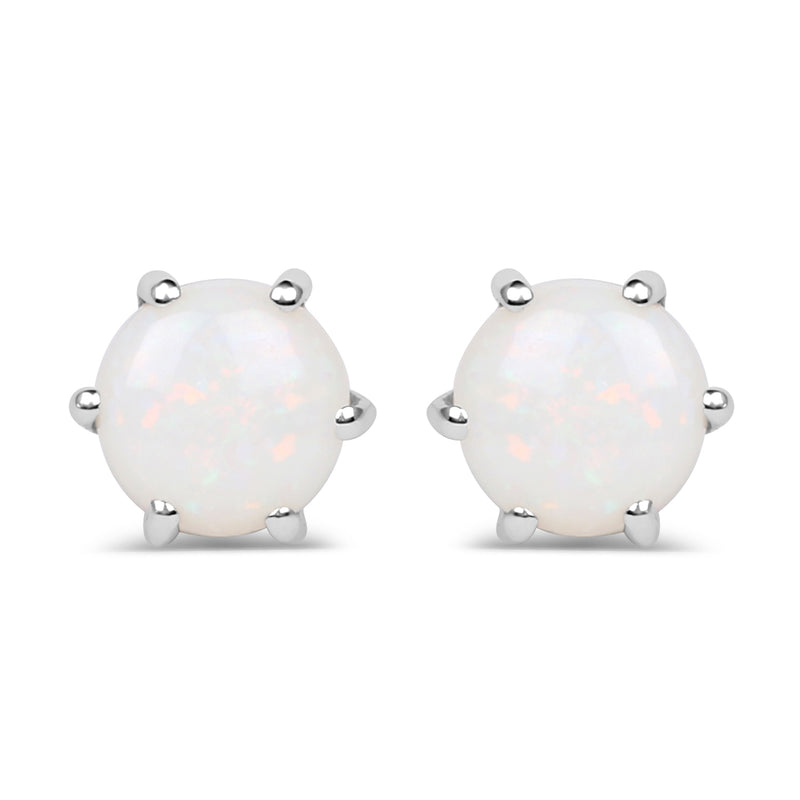 0.74 Carat Genuine Opal .925 Sterling Silver Earrings