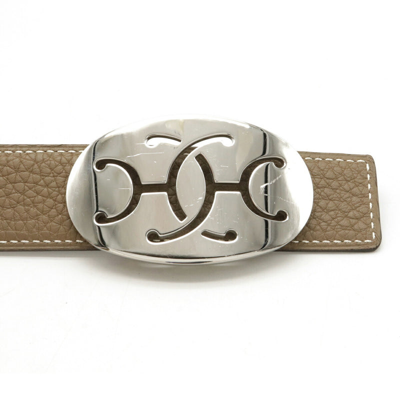 Hermes belt double H reversible leather etup greige black # 90 M