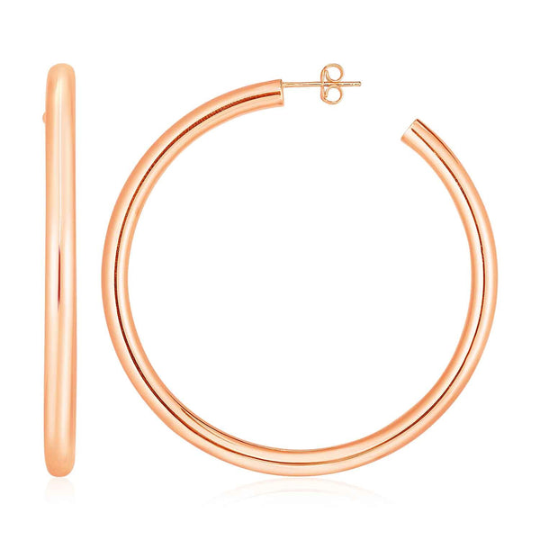 14k Rose Gold Polished Hoop Earrings