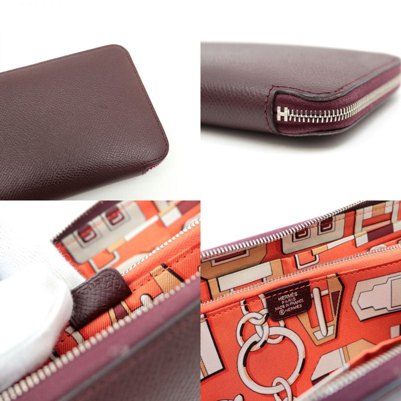 Hermes 2017 Azap Long Silk In Leather Wallet Ladies Bordeaux Leysin Vaux Epson A Engraved