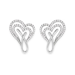 0.56 Carat Genuine White Diamond 14K White Gold Earrings (G-H Color, SI1-SI2 Clarity)