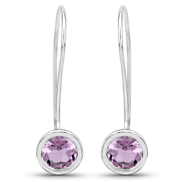 2.30 Carat Genuine Amethyst .925 Sterling Silver Earrings