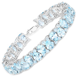 58.76 Carat Genuine Blue Topaz .925 Sterling Silver Bracelet