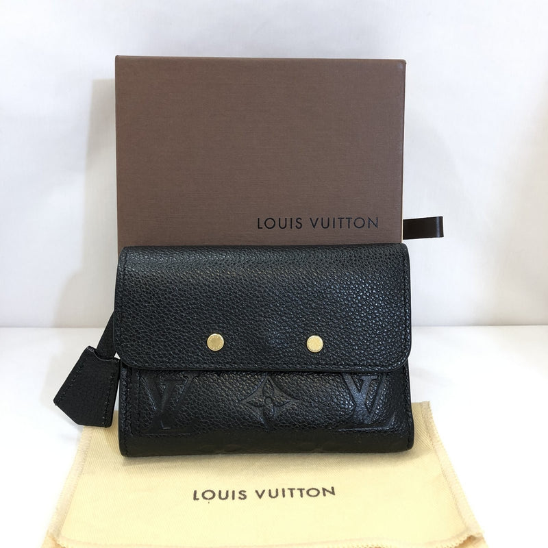 LOUIS VUITTON Tri-Fold Wallet M62184 Portofeuil Ponneuf Monogram Amplant Noir Black Ladies