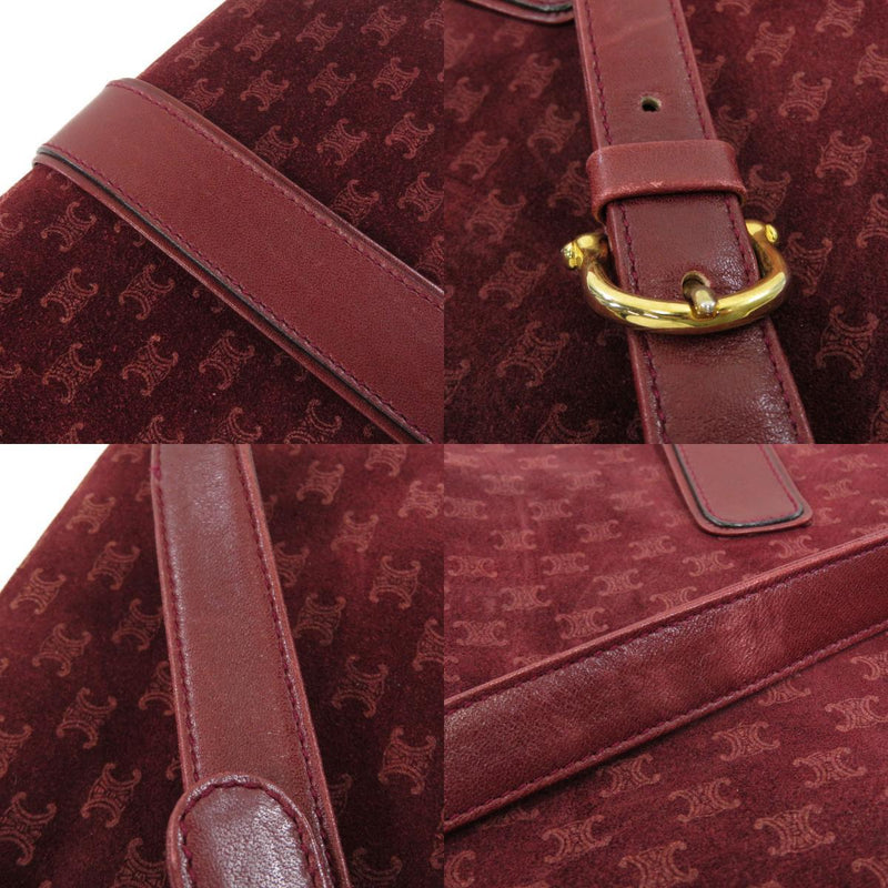 Celine Macadam Pattern Shoulder Bag Suede / Leather Womens CELINE
