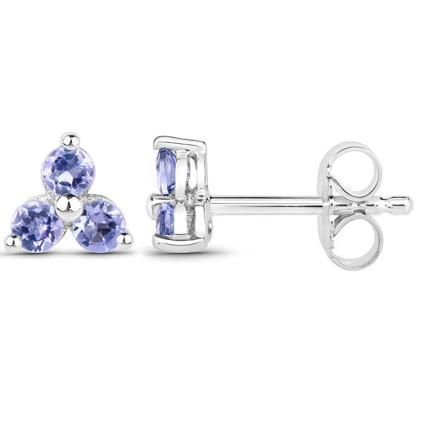 0.48 Carat Genuine Tanzanite .925 Sterling Silver Earrings