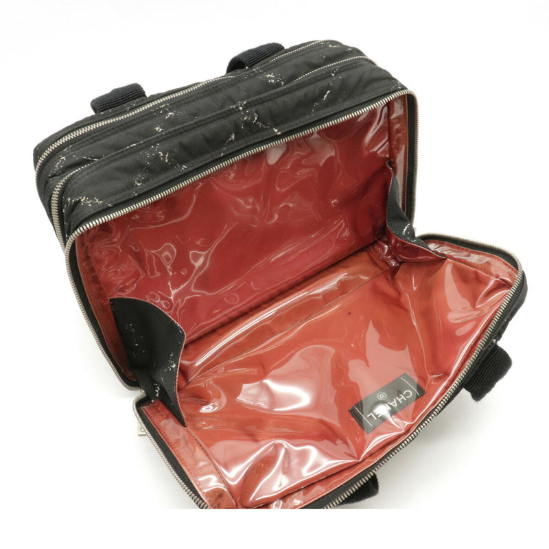 CHANEL Old Travel Line Handbag Tote Bag Nylon Vinyl Black