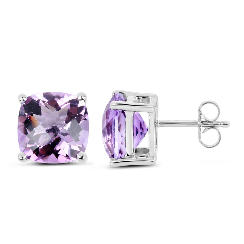 7.16 Carat Genuine Pink Amethyst Sterling Silver Earrings