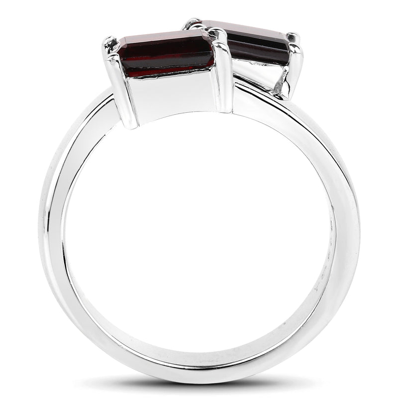 2.40 Carat Genuine  Garnet .925 Sterling Silver Ring