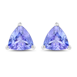 1.18 Carat Genuine Tanzanite .925 Sterling Silver Earrings