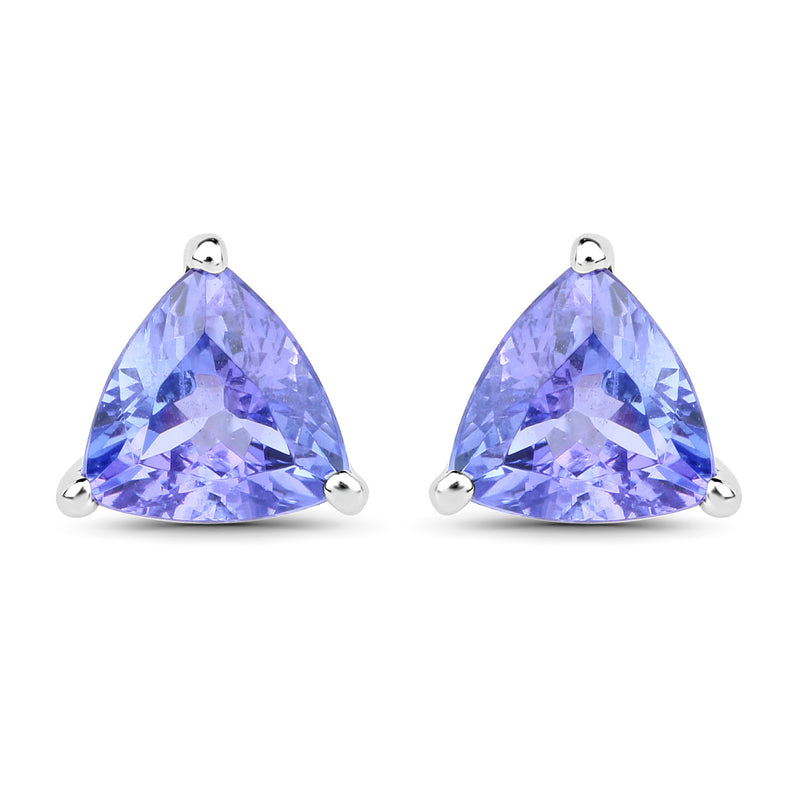 1.18 Carat Genuine Tanzanite .925 Sterling Silver Earrings