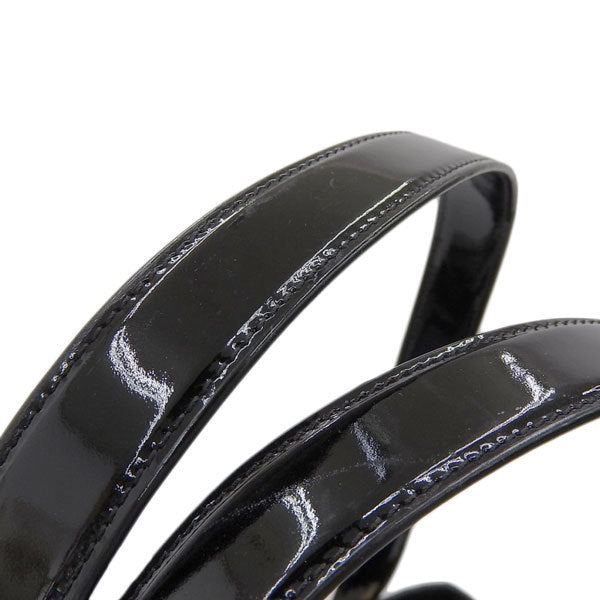 Chanel Womens Patent Leather Tote Bag Black
