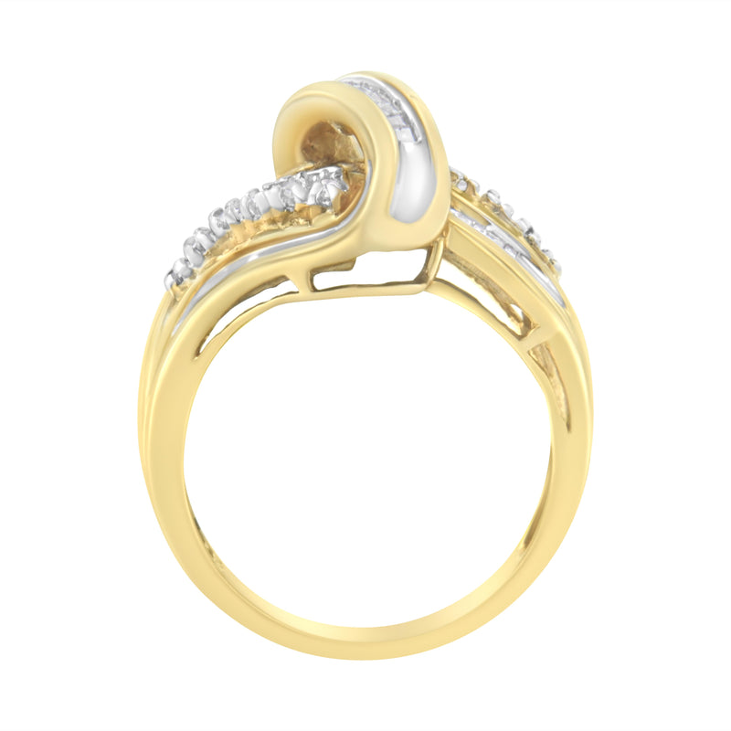 10kt Yellow Gold 1/3 Carat TDW Diamond Bypass Ring (I-JI1-I2)