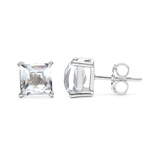 5.10 Carat Genuine White Topaz .925 Sterling Silver Earrings