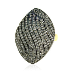 Pave Diamond Ring 14k Gold 925 Sterling Silver Antique Jewelry Gift
