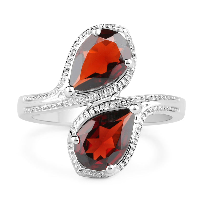 2.60 Carat Genuine  Garnet .925 Sterling Silver Ring