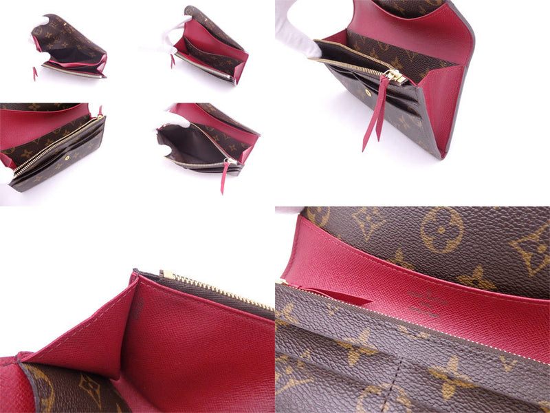 Louis Vuitton Purse Monogram Emily Brown Red Canvas
