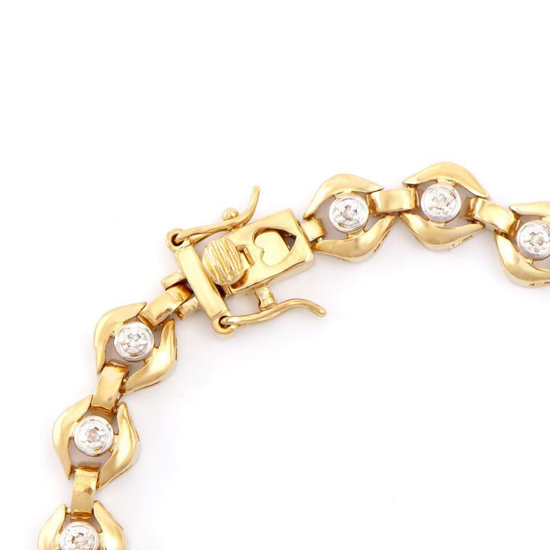 0.18 TW CTS DIAMONDS 18K GOLD PLATED DESIGNER BRACELET SIZE 7.3 INCHES