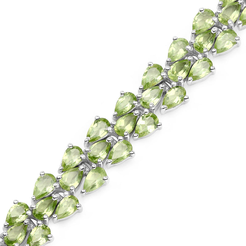 18.26 Carat Genuine Peridot .925 Sterling Silver Bracelet