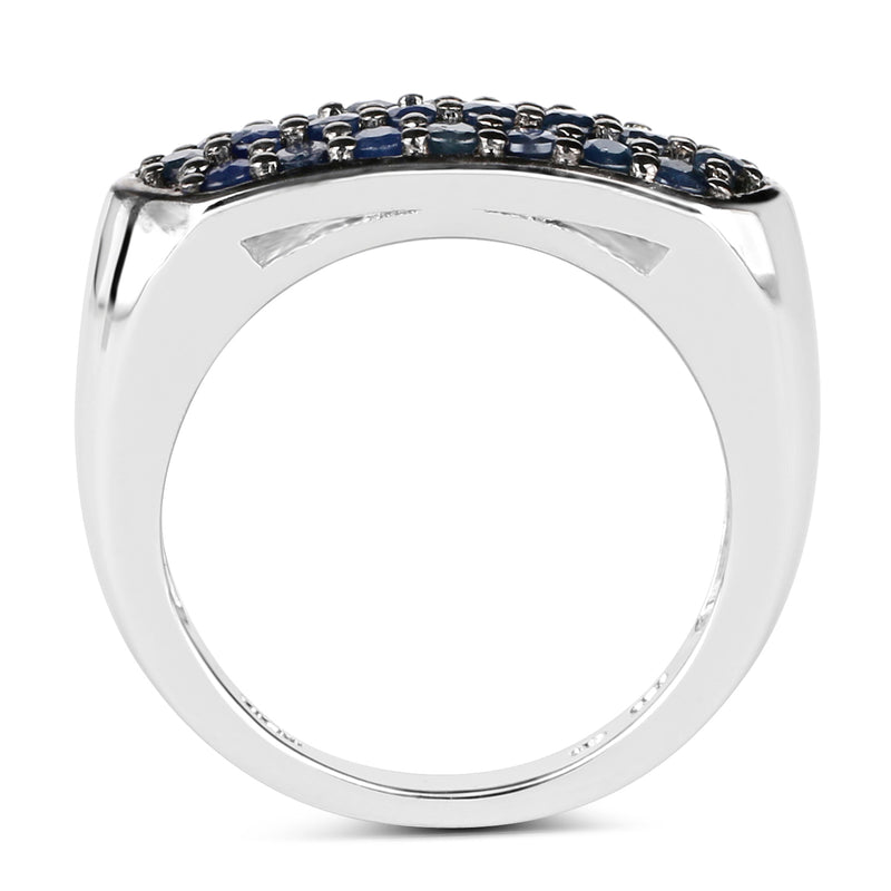 0.99 Carat Genuine Blue Sapphire .925 Sterling Silver Ring